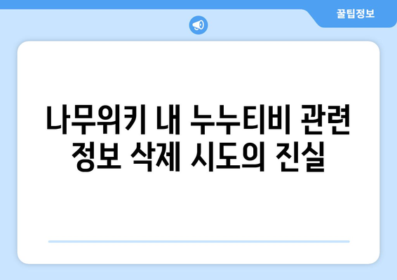 나무위키와 누누티비 운영 관련 증거