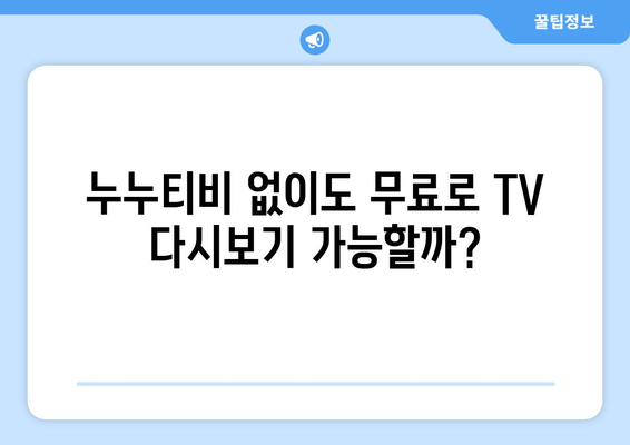 누누티비 대신 무료 TV 다시보기