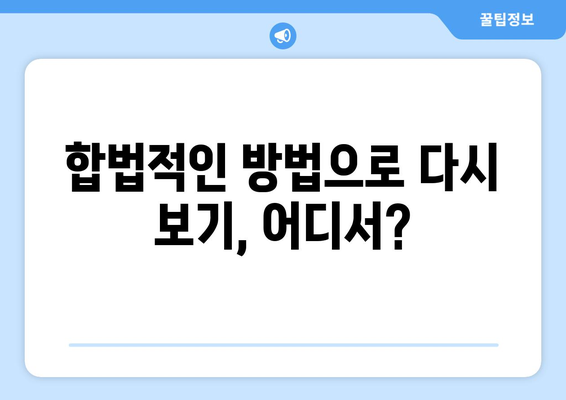 누누티비 대체: 영화, 드라마, 다시 보기 서비스 탐색