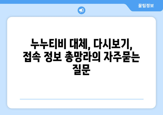 누누티비 대체, 다시보기, 접속 정보 총망라