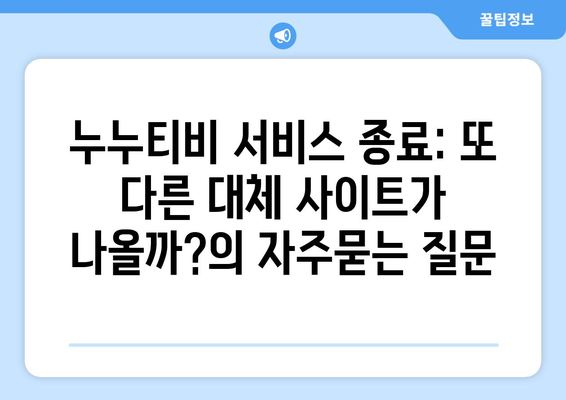 누누티비 서비스 종료: 또 다른 대체 사이트가 나올까?