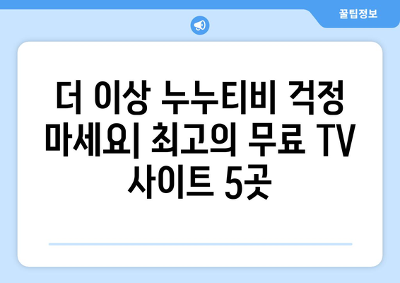 공짜 TV를 위한 누누티비 대안 사이트