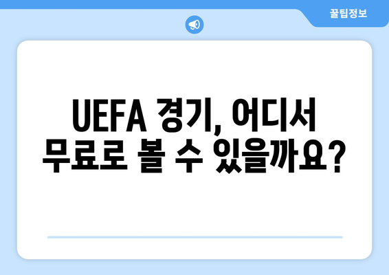 UEFA 실시간 인터넷 무료 중계 정보