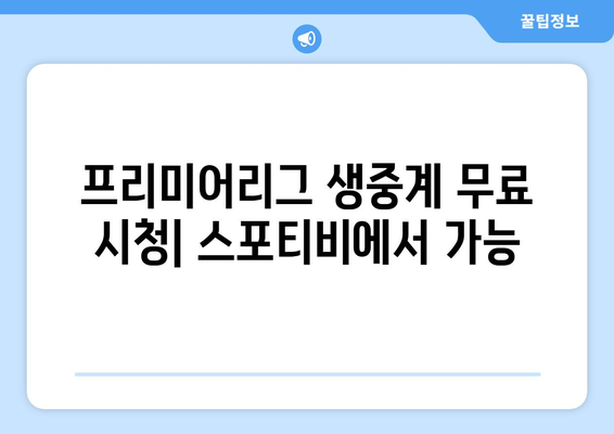 프리미어리그 생중계 무료 시청: 스포티비에서 가능