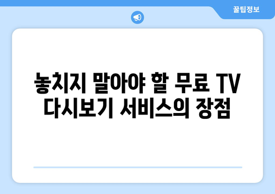 누누티비 대체 가능한 무료 TV 다시보기