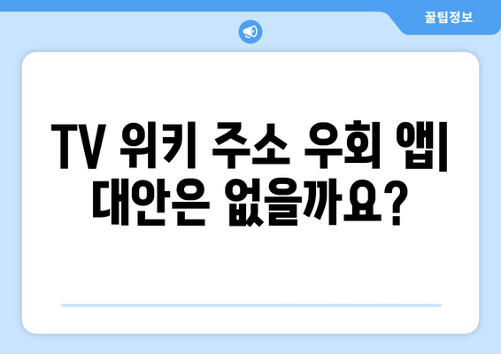 TV 위키의 주소 우회 앱: 합법성과 효율성