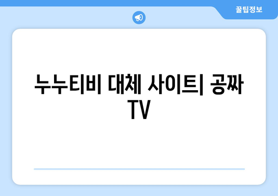 누누티비 대체 사이트: 공짜 TV