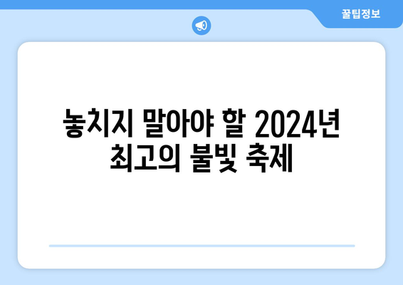 2024 한강 불빛 공연: 놓치기 아쉬운 정보