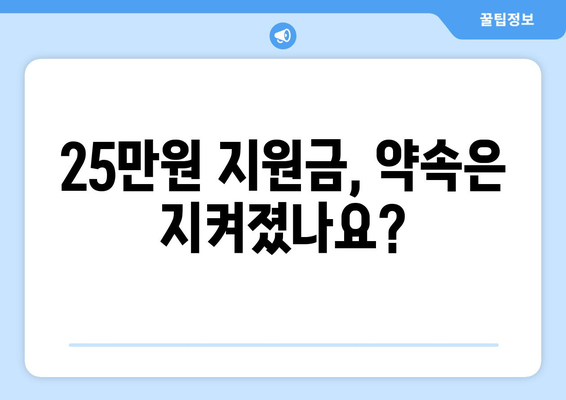 민생 고통 해소를 위한 25만원 지원금: 약속을 행동으로