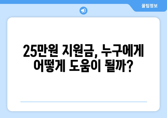 민생 회복을 이끄는 25만원 지원금: 어둠 속에서 밝은 별