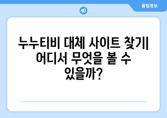 누누티비 자진 종료: 새로운 대체 사이트에 기대하세요