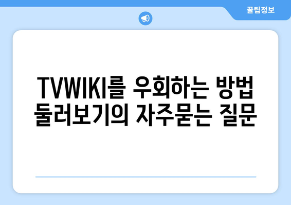 TVWIKI를 우회하는 방법 둘러보기