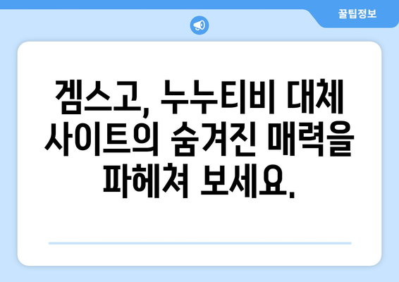 누누티비 대체사이트 겜스고로 콘텐츠 시청하기