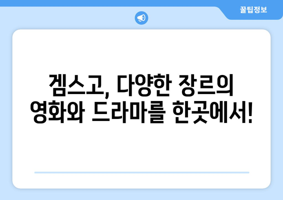 누누티비 대체: 겜스고로 영화와 드라마 해결