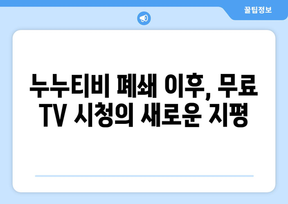 공짜 TV: 누누티비 대체 사이트