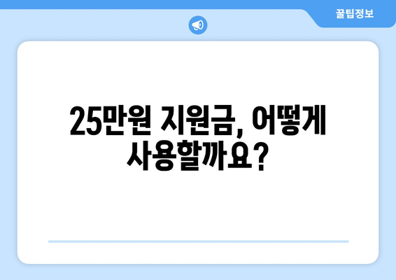 코로나19로 어려운 시기를 헤치기: 25만원 민생지원금 지원