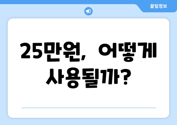 25만원 지급, 민생 고통 해결책인가?