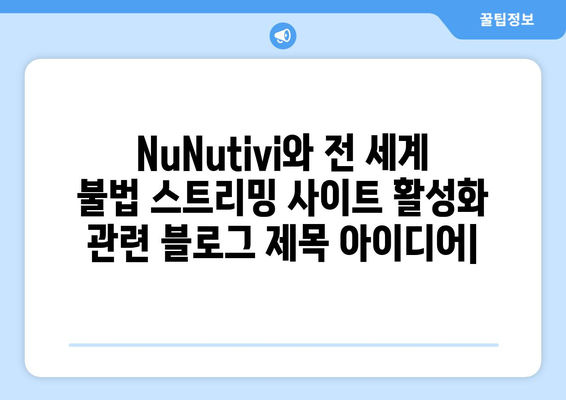 NuNutivi와 전 세계 불법 스트리밍 사이트 활성화