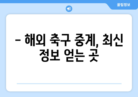 챔피언스리그 중계 및 해외 축구 중계 실시간 시청 방법