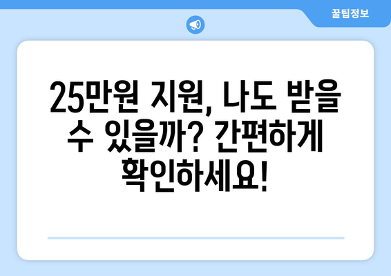 전국민 25만원 지원 대상 확인하기