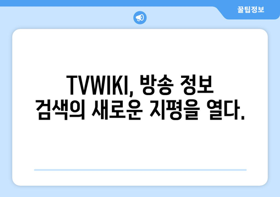 TVWIKI를 통한 TV 프로그램 편성표와 보안