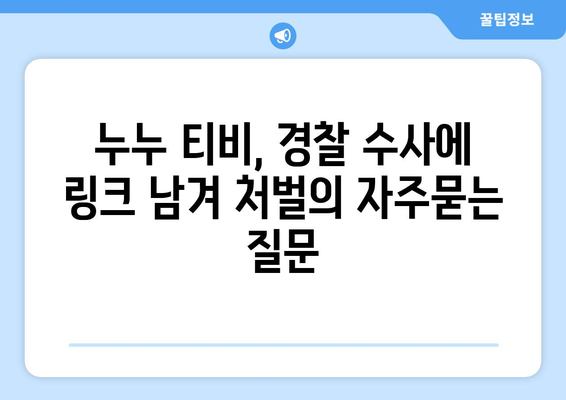 누누 티비, 경찰 수사에 링크 남겨 처벌