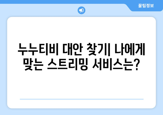 누누티비 종료 후 빈 공간 채우기: 새로운 스트리밍 서비스의 등장