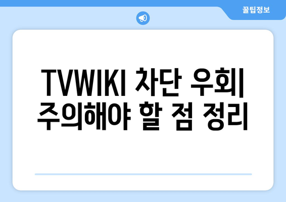 TVWIKI를 우회하는 방법 둘러보기