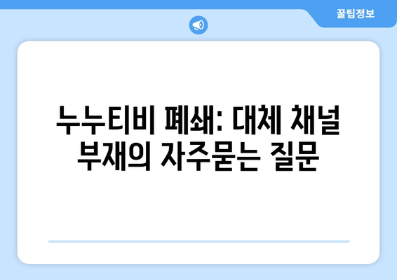 누누티비 폐쇄: 대체 채널 부재