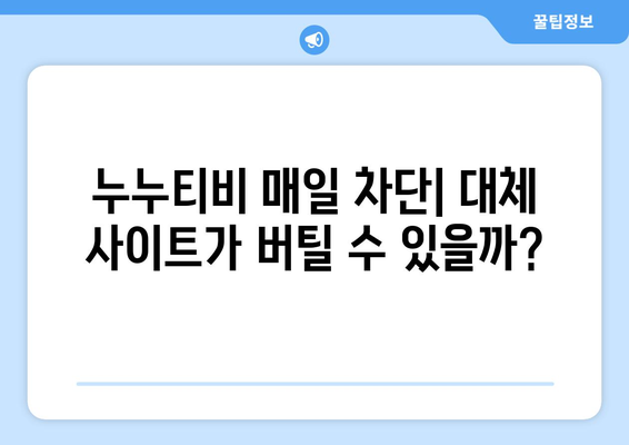 누누티비 매일 차단: 대체 사이트가 버틸 수 있을까?