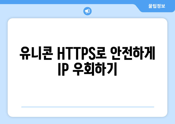 IP 우회 프로그램 유니콘 HTTPS 활용을 위한 가이드