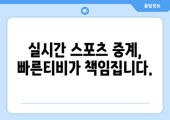 빠른티비: 모든 스포츠를 한곳에서