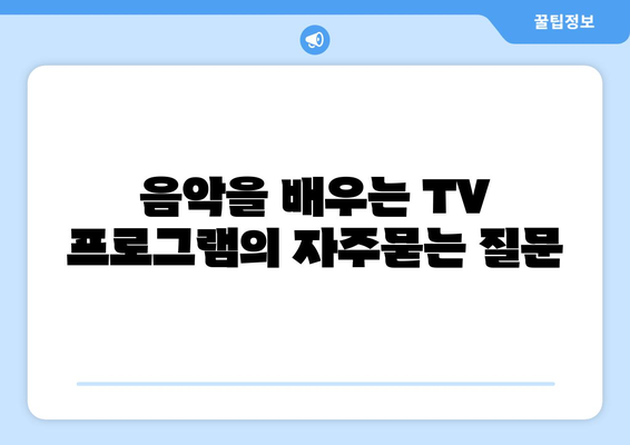 음악을 배우는 TV 프로그램