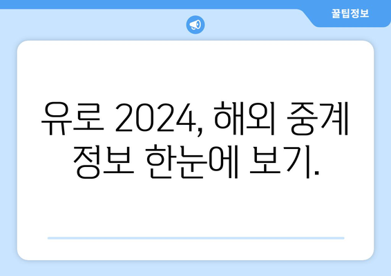 유로 2024 중계: 해외 스포츠 중계