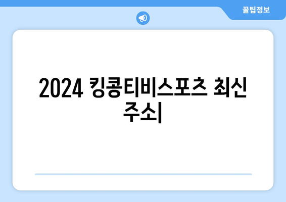 2024 킹콩티비스포츠최신 주소