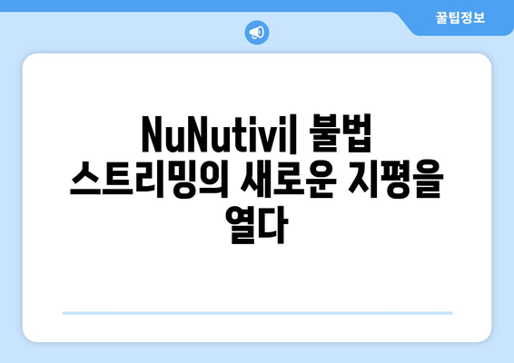 NuNutivi와 전 세계 불법 스트리밍 사이트 활성화