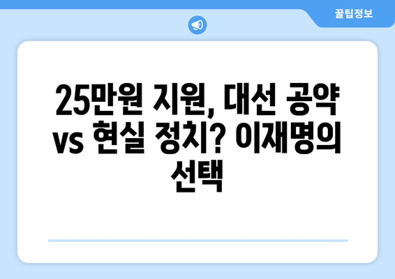 이재명의 25만원 민생지원금 제안: 윤석열 경제 실정 인식 반영