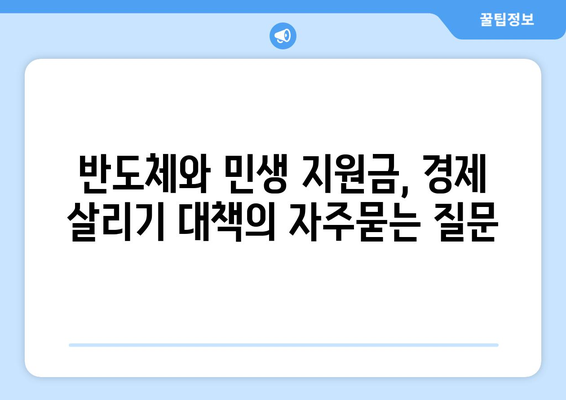 반도체와 민생 지원금, 경제 살리기 대책