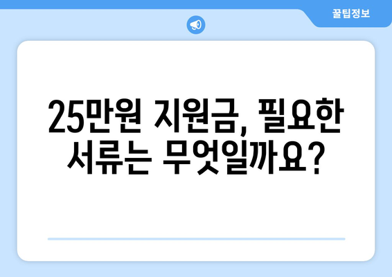 25만원 지원금: 정부의 신청 조건과 방법