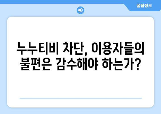 정부의 지각된 누누티비 차단 조치