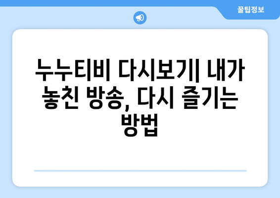 누누티비 종합 분석: 대체, 다시보기, 막힘 등