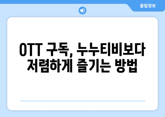 누누티비 대신 4천원에 OTT 구독하는 방법