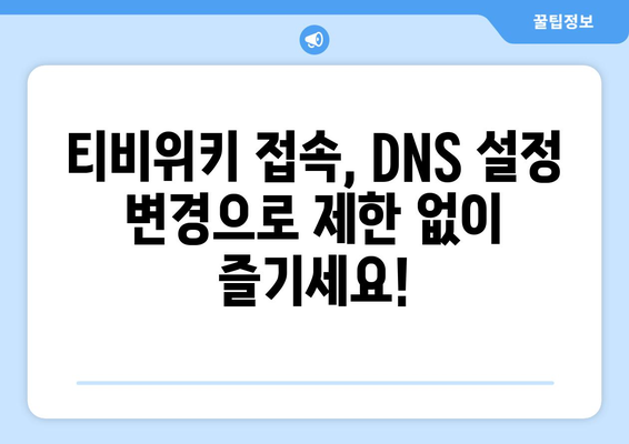 DNS 설정 변경으로 티비위키 주소 우회 접속 쉽게하기