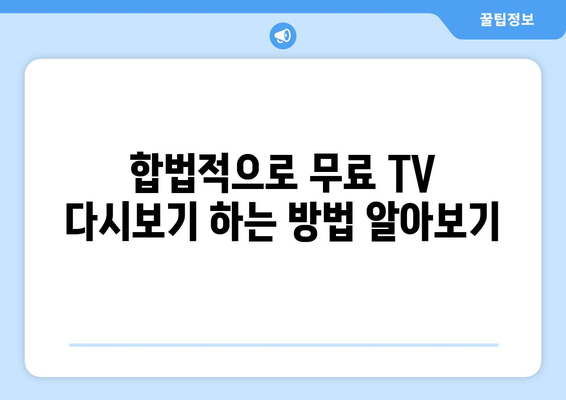 누누티비 대체 무료 TV 다시보기