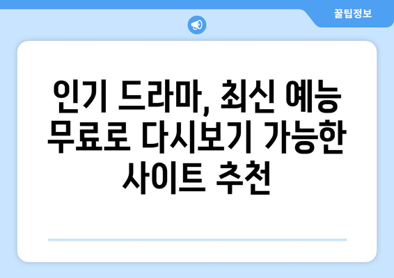 누누티비 대체 무료 티비 다시보기 사이트