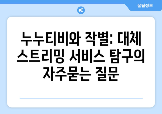 누누티비와 작별: 대체 스트리밍 서비스 탐구