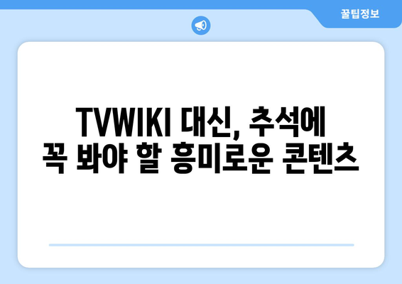 TVWIKI 대신 추석 명절에 시청할 컨텐츠