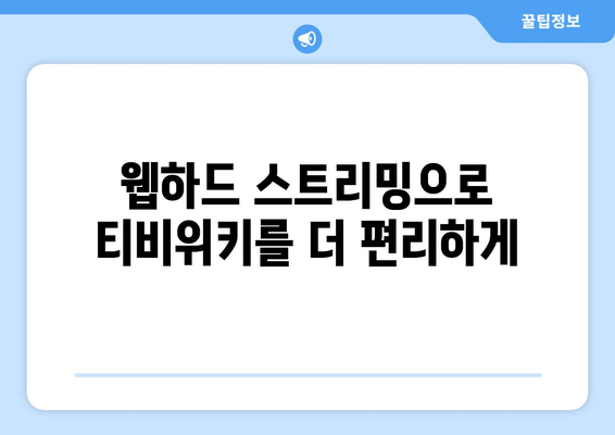 티비위키 대신 웹하드 스트리밍 활용법