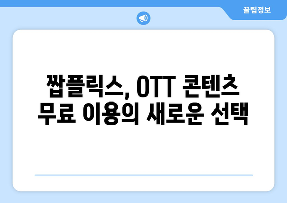 짭플릭스: 누누티비 대체 사이트로 OTT 콘텐츠 다시 보기