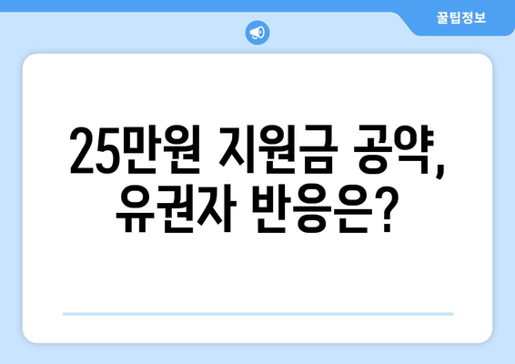 이재명의 25만원 지원금: 차기 대권후보 지지율에 미치는 영향